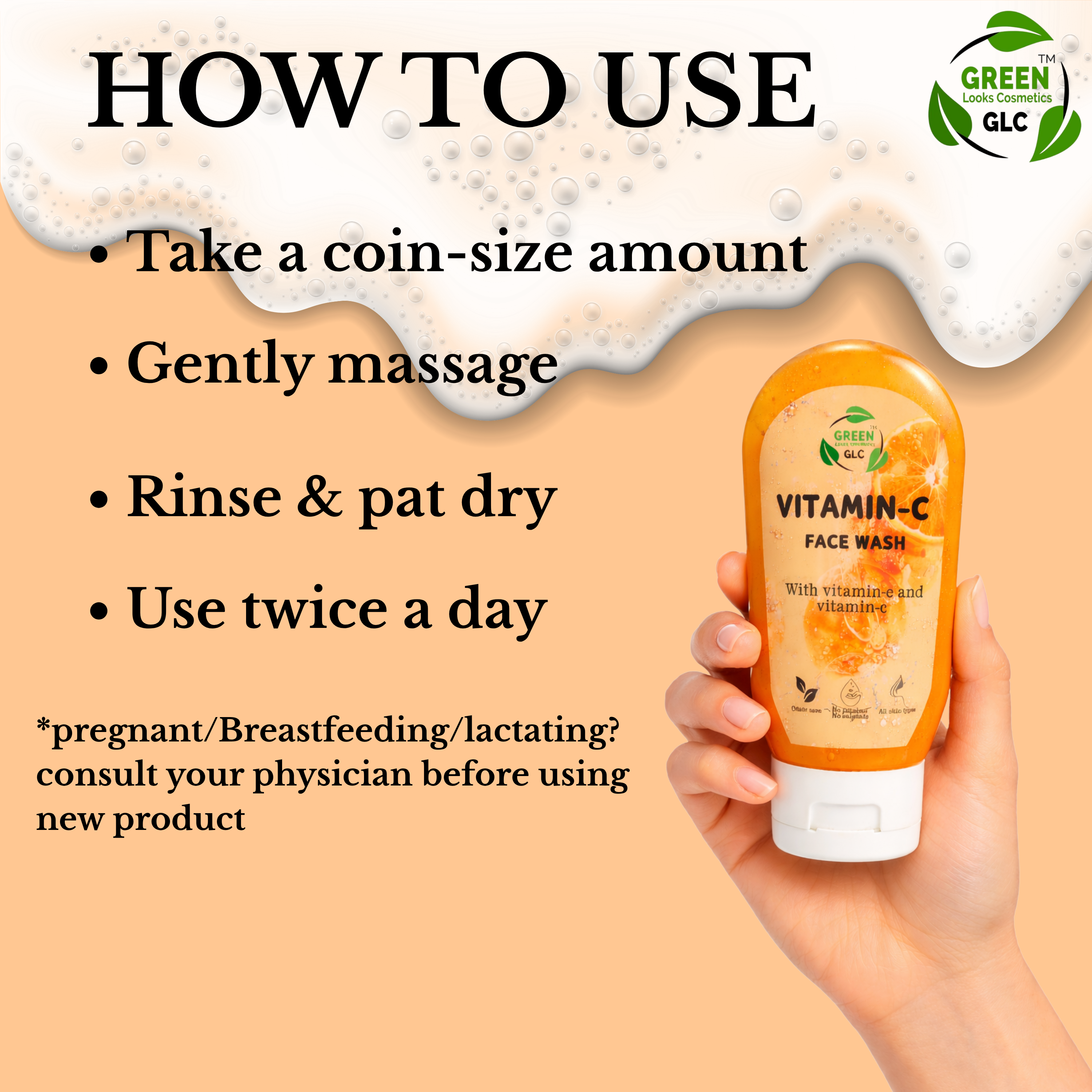 Vitamin C Brightening Face Wash | Glow Boost Cleanser for Dull Skin