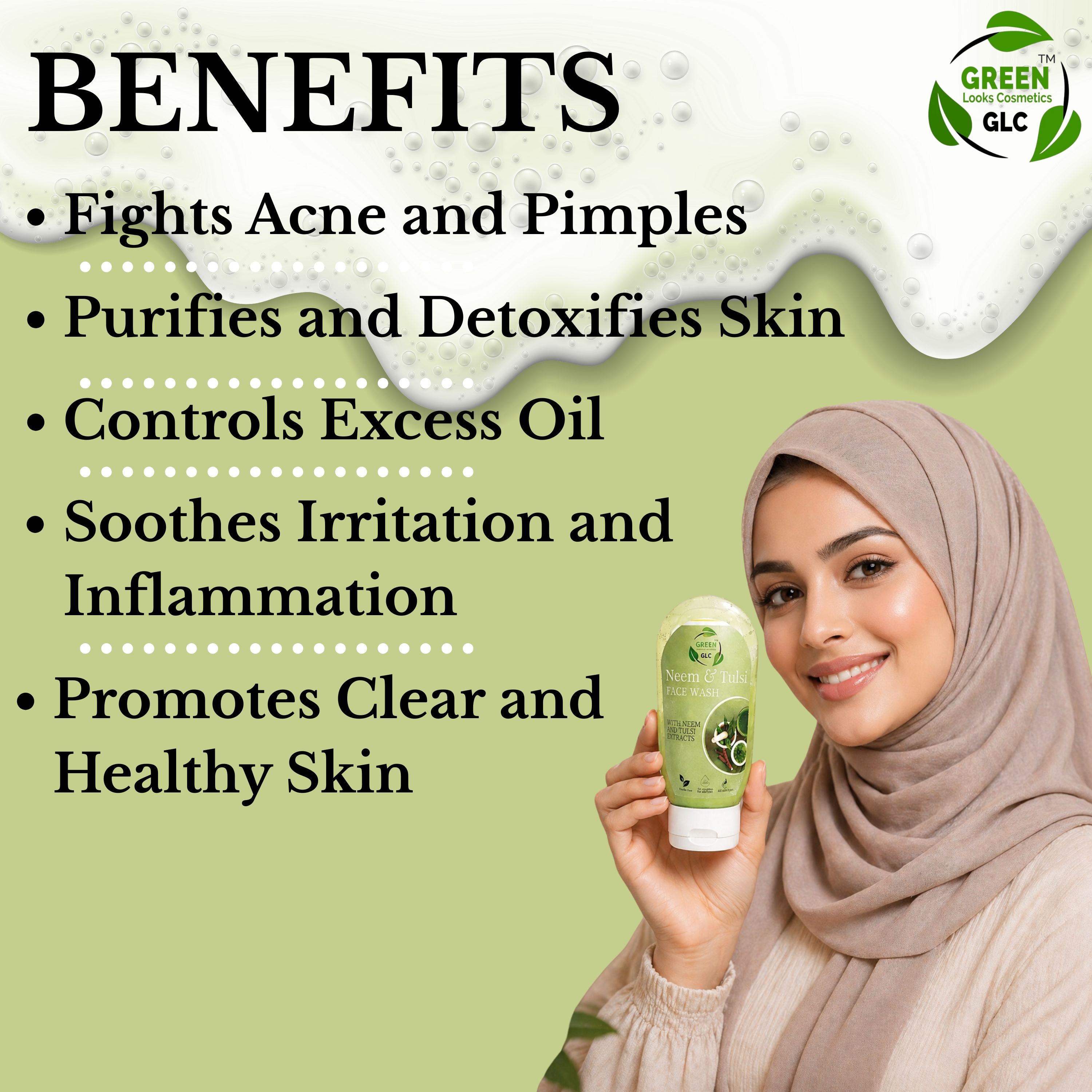 Neem & Tulsi Acne Control Face Wash | Oil-Free, Clear Skin Cleanser
